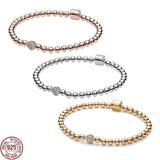 925 Sterling Silver Light Bead Chain Bracelet