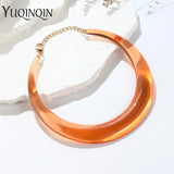 Resin Choker Necklace for Women Round Collar Kpop Goth Party Jewelry