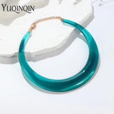 Resin Choker Necklace for Women Round Collar Kpop Goth Party Jewelry