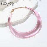 Resin Choker Necklace for Women Round Collar Kpop Goth Party Jewelry