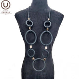 Rubber Jewelry Women Long Pendant Necklace Punk Style Clothes Accessories