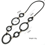 Rubber Jewelry Women Long Pendant Necklace Punk Style Clothes Accessories