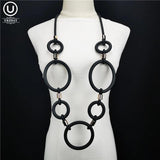 Rubber Jewelry Women Long Pendant Necklace Punk Style Clothes Accessories