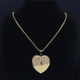 Catholic Bible Verse Cross Heart Necklace in Spanish