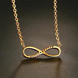 CZ Infinity Pendant Choker Charm Necklace Gold-Color