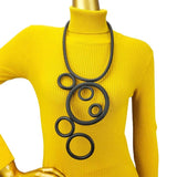Silicone Necklace Women Punk Jewelry Circle Vintage Sweater Chain