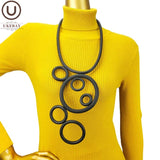 Silicone Necklace Women Punk Jewelry Circle Vintage Sweater Chain
