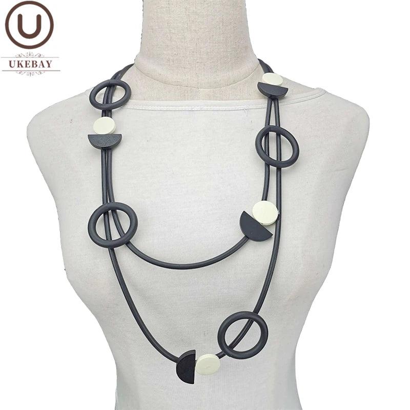 Wood Jewelry Choker Necklaces Women Silicone Necklace