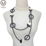Wood Jewelry Choker Necklaces Women Silicone Necklace