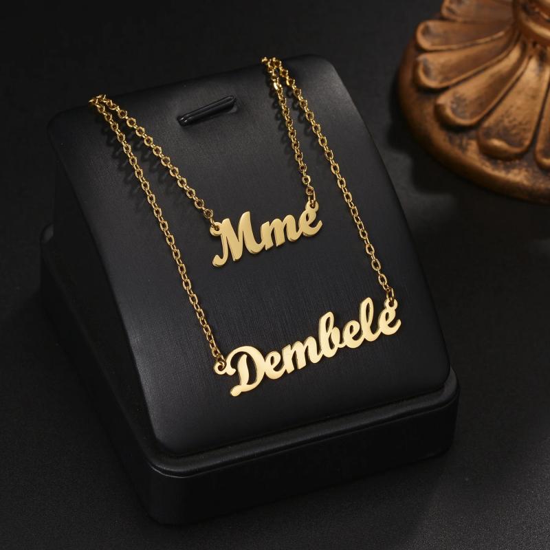 Custom Arabic Name Necklace Stainless Steel Crown Pendant Gift