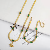 Crystal Blade Chain Bracelet Necklace Butterfly Set for Women