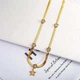 Crystal Blade Chain Bracelet Necklace Butterfly Set for Women