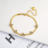 Crystal Blade Chain Bracelet Necklace Butterfly Set for Women