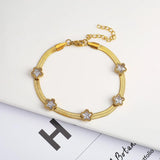 Crystal Blade Chain Bracelet Necklace Butterfly Set for Women