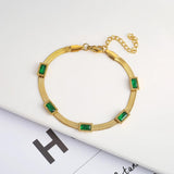 Crystal Blade Chain Bracelet Necklace Butterfly Set for Women
