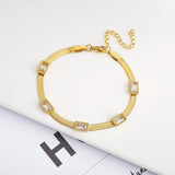 Crystal Blade Chain Bracelet Necklace Butterfly Set for Women