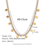 Star Pendant Zircon Necklace Waterproof Jewelry