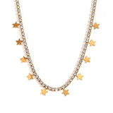Star Pendant Zircon Necklace Waterproof Jewelry
