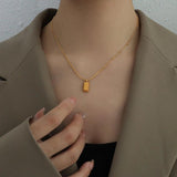 Stainless Steel Three-Dimensional Square Snake Bone Chain Necklace