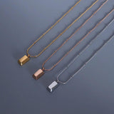 Stainless Steel Three-Dimensional Square Snake Bone Chain Necklace