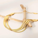 High Three-layer Snake Bone Chain Bracelet 18K Plated Stainless Steel