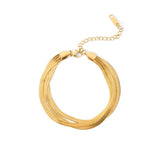 High Three-layer Snake Bone Chain Bracelet 18K Plated Stainless Steel