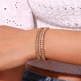 Stainless Steel Bead Chain Bracelet with Zircon