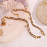 Stainless Steel Bead Chain Bracelet with Zircon