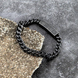 Punk Retro Link Chain Bracelets for Men Stainless Steel Square Magnet Antique