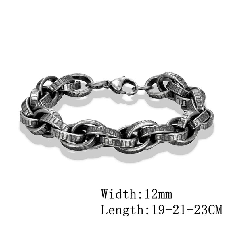 Gothic Style Men Stainless Steel Biker Chain Bracelet