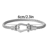 Horseshoe Bracelet Magnet Clasp Stainless Knot Chain Braided Couple Jewelry