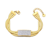 Stainless Steel Three Layer Heart Bracelet Women Jewelry