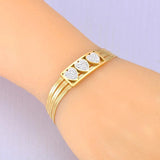 Stainless Steel Three Layer Heart Bracelet Women Jewelry
