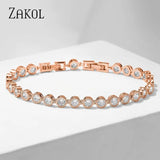 CZ Tennis Bracelet Silver Chain Crystal Wedding Jewelry