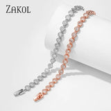 CZ Tennis Bracelet Silver Chain Crystal Wedding Jewelry