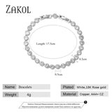 CZ Tennis Bracelet Silver Chain Crystal Wedding Jewelry