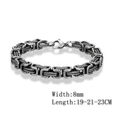 Punk Men 316L Stainless Steel Retro Byzantine Link Chain Bracelet
