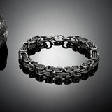 Punk Men 316L Stainless Steel Retro Byzantine Link Chain Bracelet
