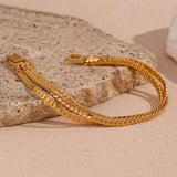 Three Layer Encryption Chain Bracelet Stainless Steel 18K Plated Jewelry