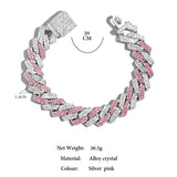 Colorful Crystal Cuban Chain Bracelet