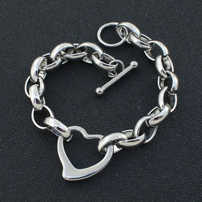 Stainless Steel Heart Bracelet Chain High Quality