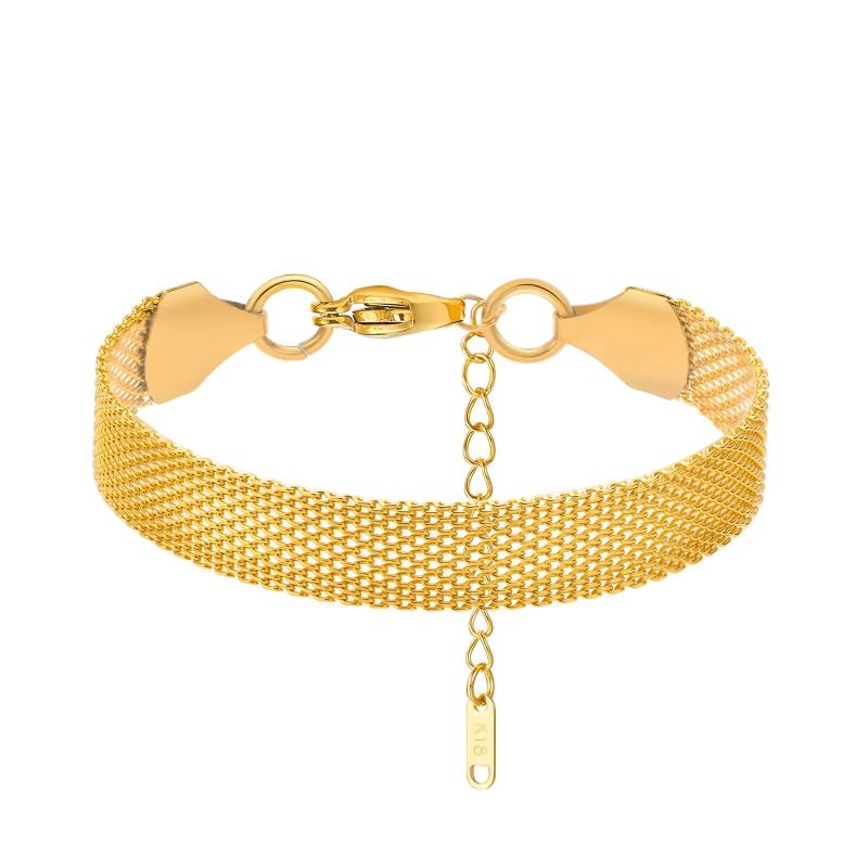 Stainless Steel Mesh Bracelet, Plated Wrist Chain for Women