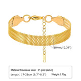 Stainless Steel Mesh Bracelet, Plated Wrist Chain for Women