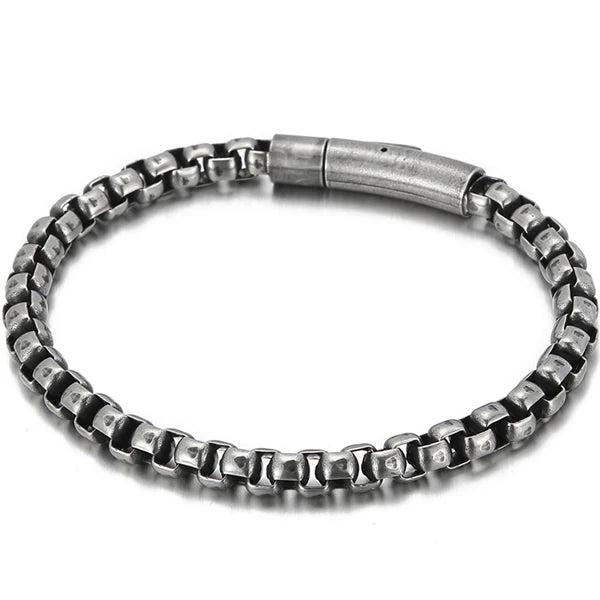 6MM Chain Men's Bracelet Stainless Steel Boys Bracelets Engraveable