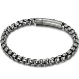6MM Chain Men's Bracelet Stainless Steel Boys Bracelets Engraveable