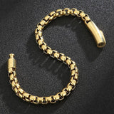 6MM Chain Men's Bracelet Stainless Steel Boys Bracelets Engraveable