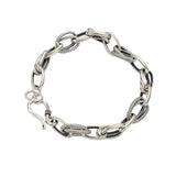 Mewanry Silver Bracelet Vintage Punk Rock Thick Chain Jewelry