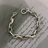 Mewanry Silver Bracelet Vintage Punk Rock Thick Chain Jewelry