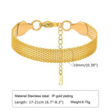 Vintage Mesh Link Bracelet for Women - Thick Chain Stainless Steel