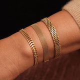 Vintage Mesh Link Bracelet for Women - Thick Chain Stainless Steel